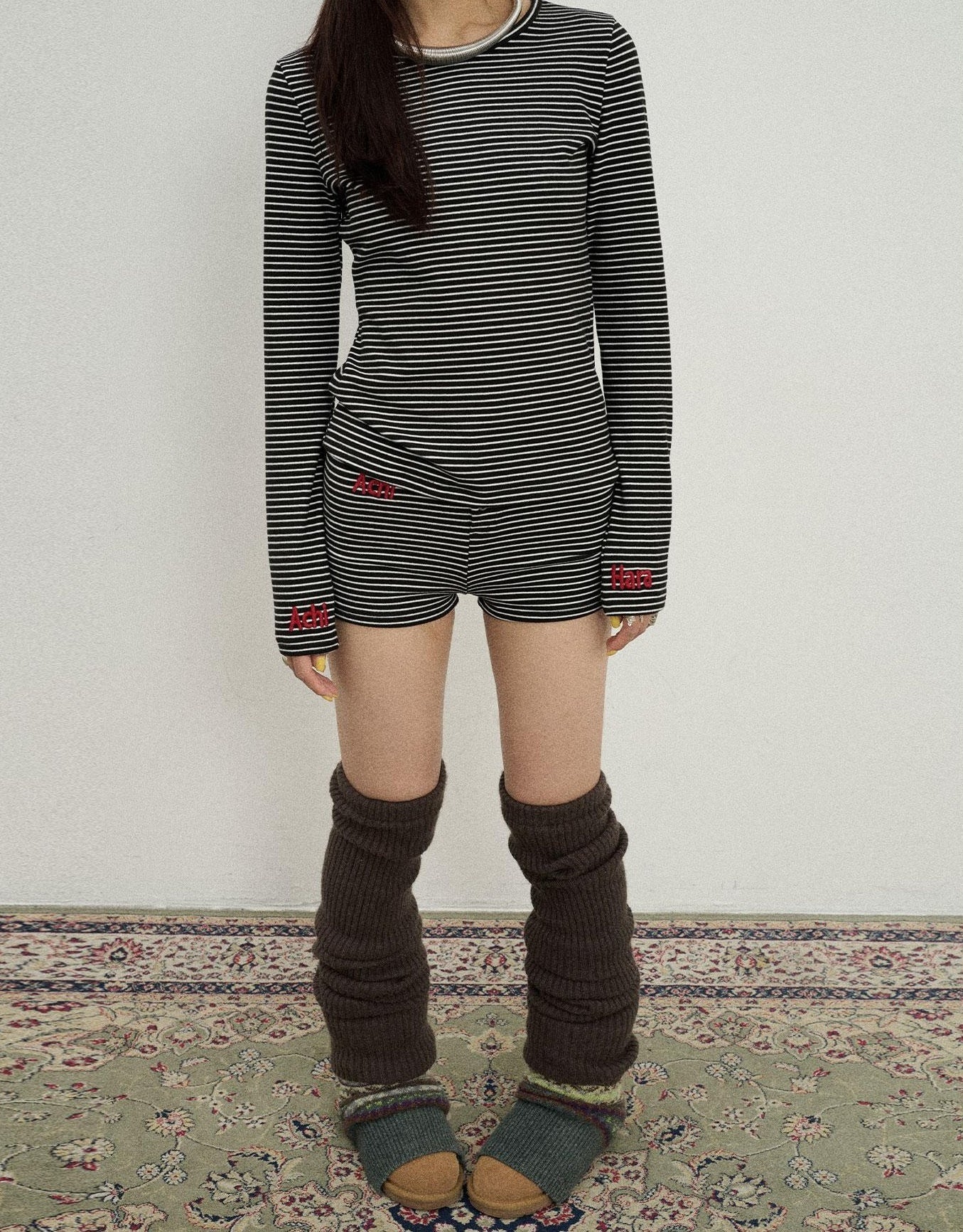 Achihara Breton Raspberry Slim Fit Long Sleeve Tee