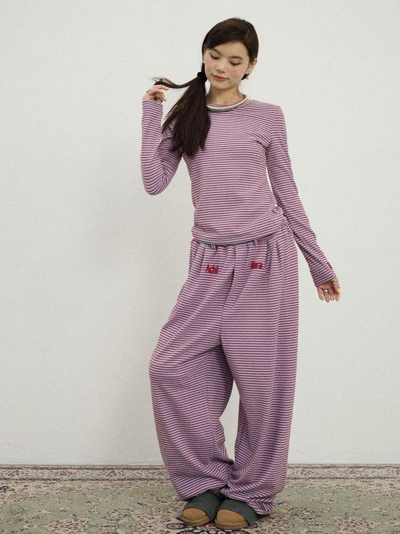 Breton Raspberry Slim Fit Long Sleeve Tee