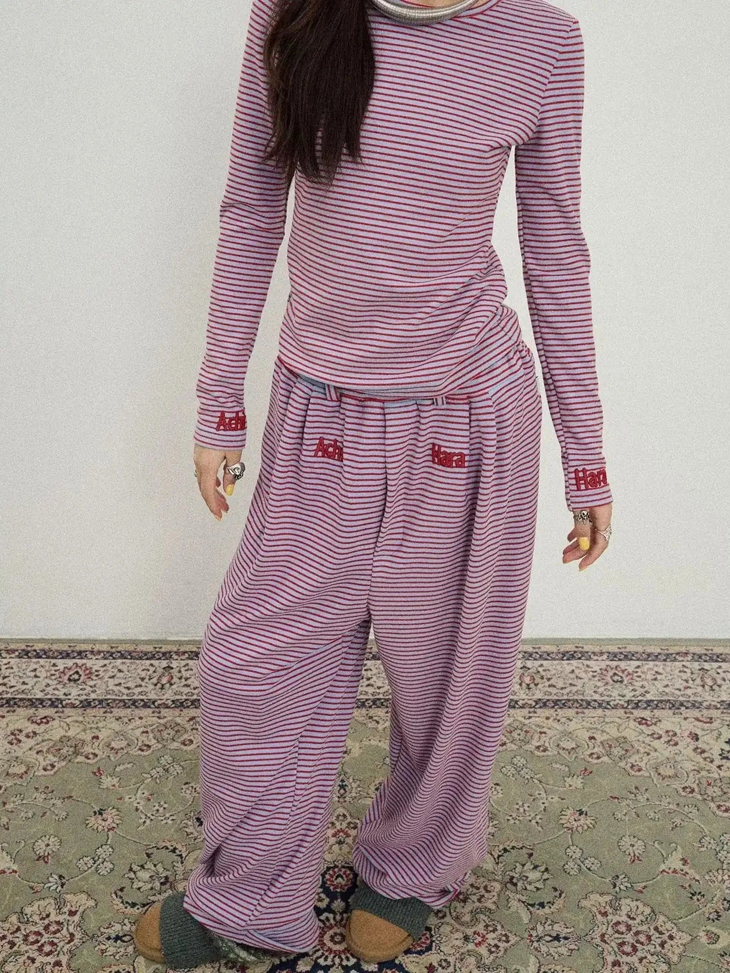 Breton Raspberry Slim Fit Long Sleeve Tee