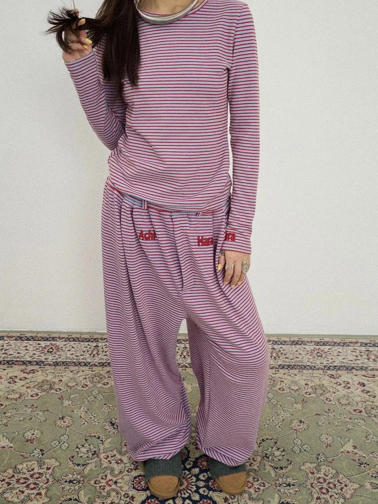 Breton Raspberry Slim Fit Long Sleeve Tee
