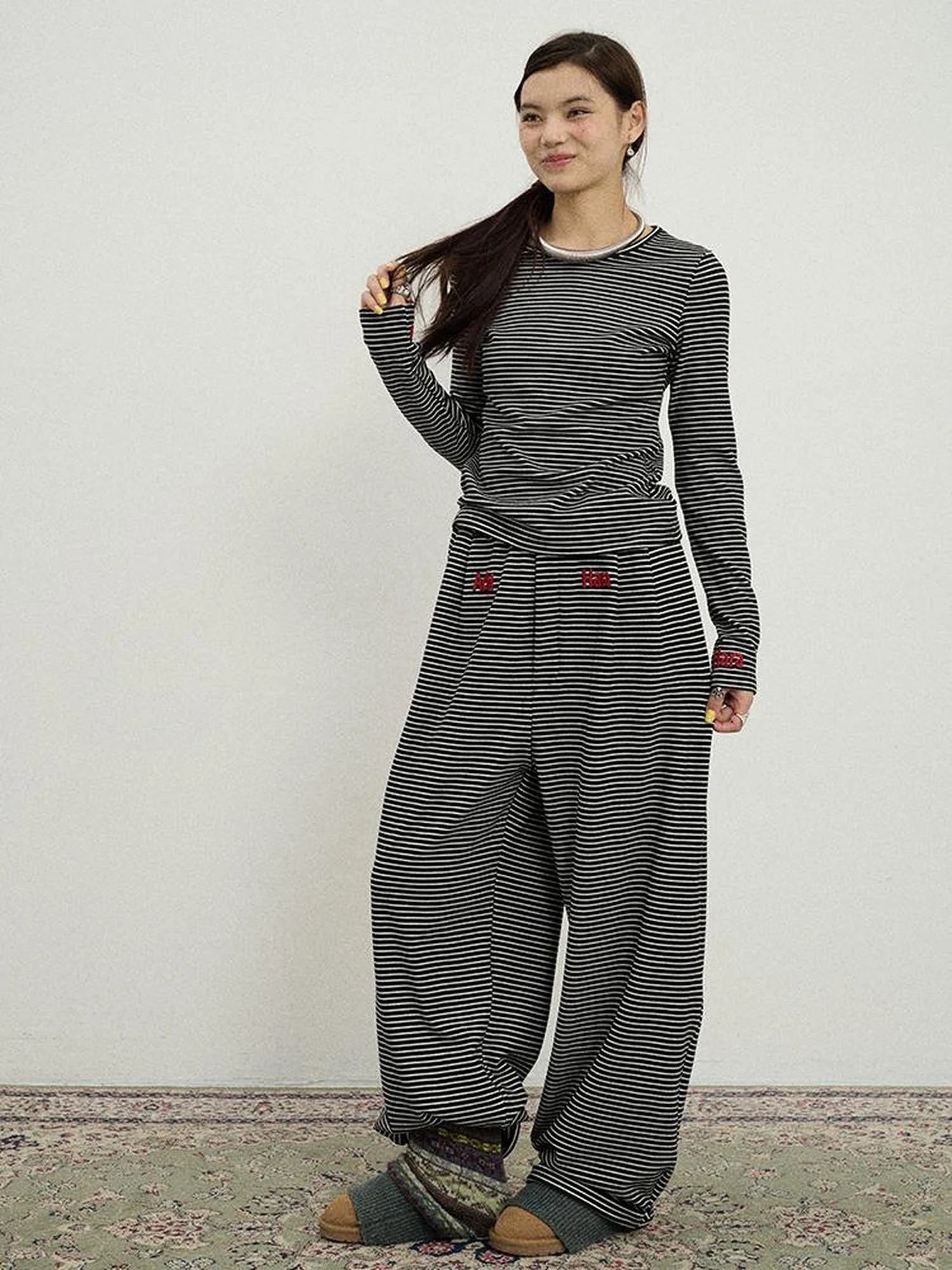 Breton Raspberry Slim Fit Long Sleeve Tee