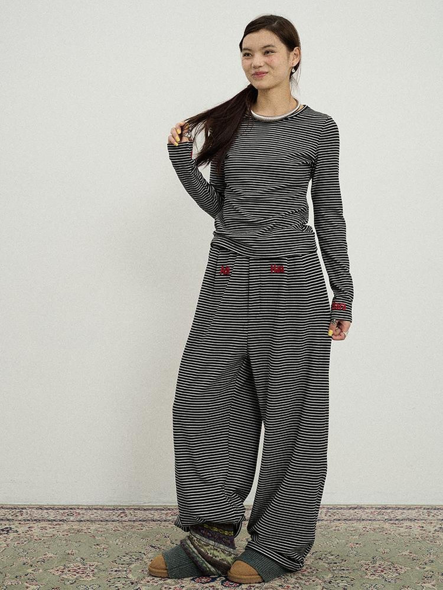 Achihara Breton Raspberry Slim Fit Long Sleeve Tee