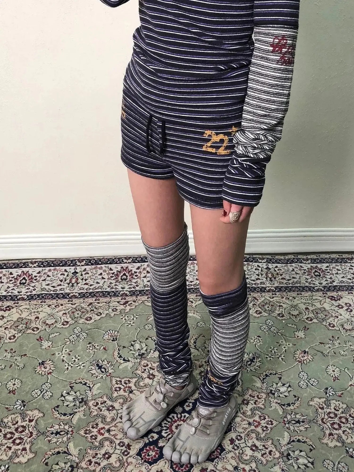 Breton Star-Print Leg Warmers