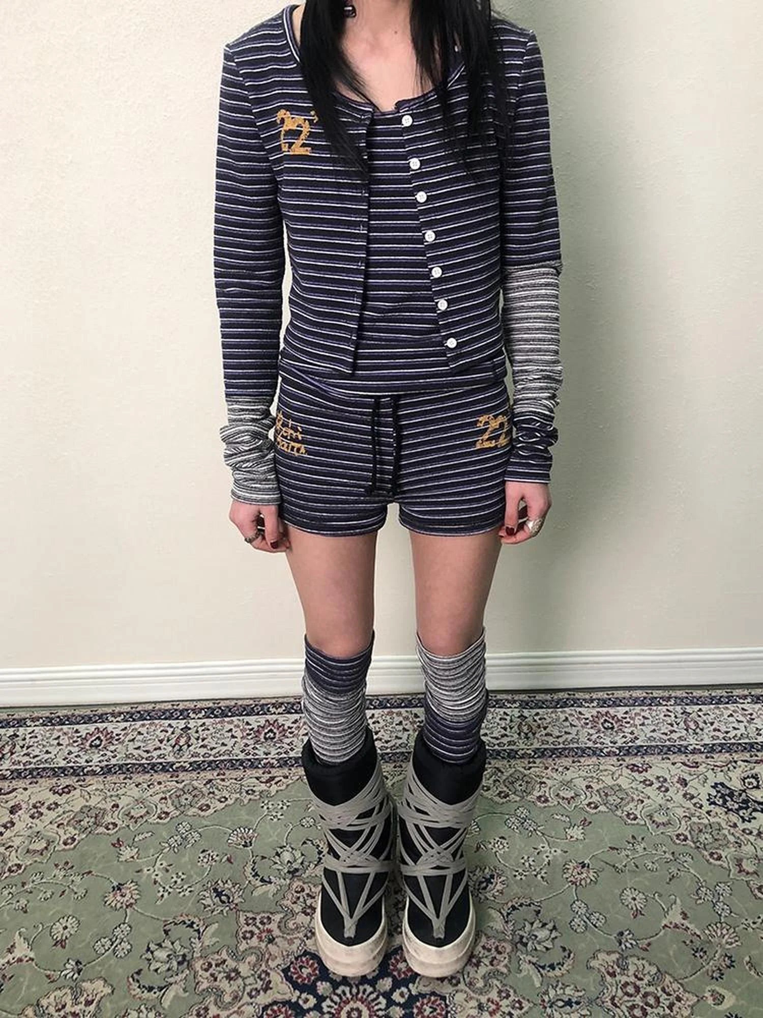 Breton Star-Print Leg Warmers