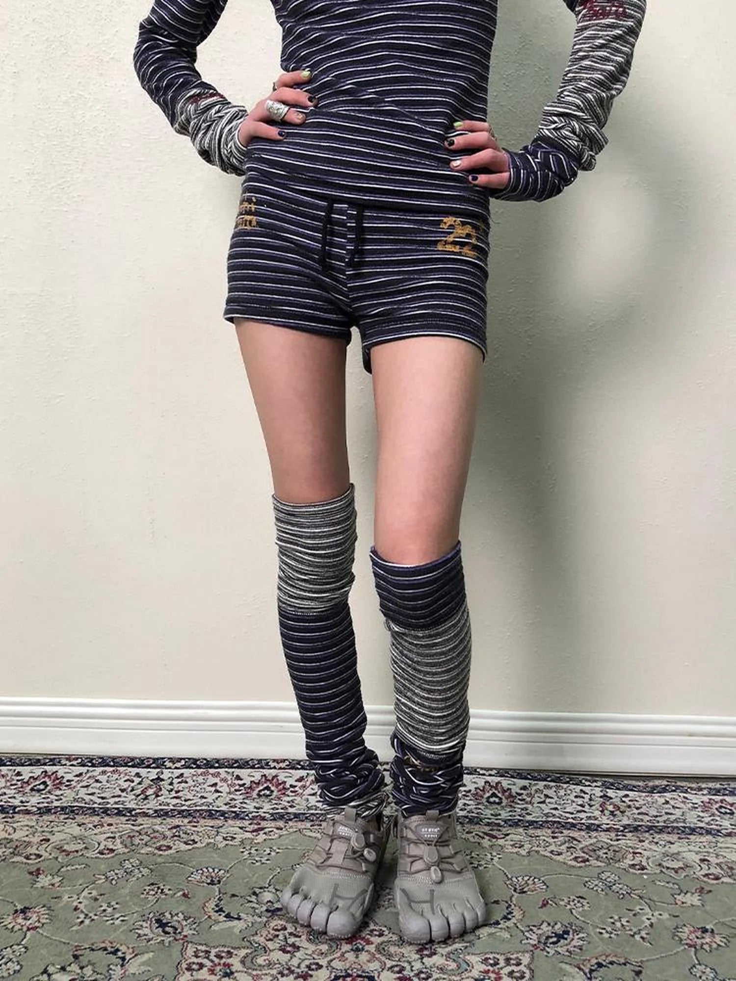 Breton Star-Print Leg Warmers