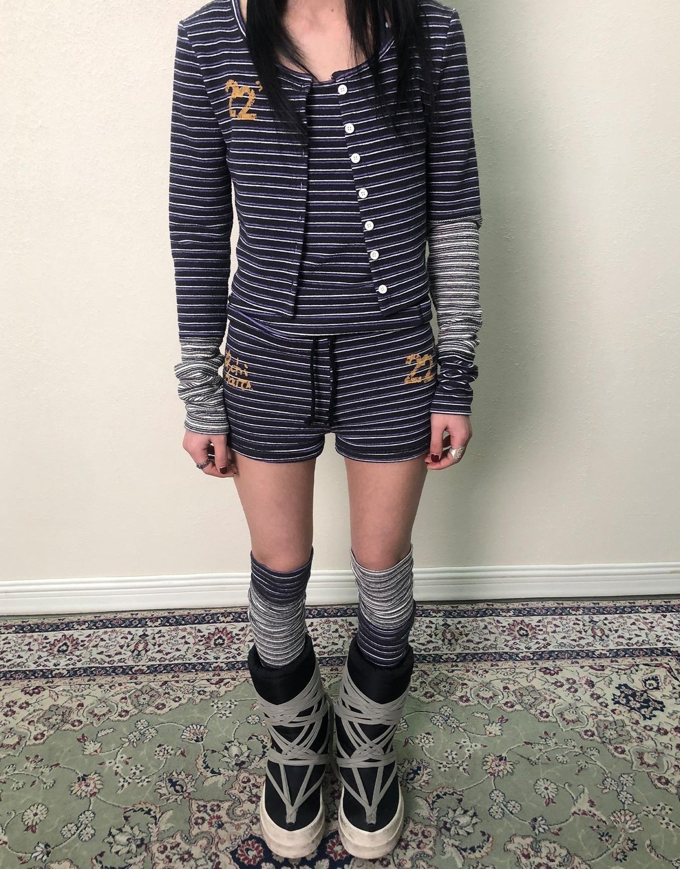 Achihara Breton Star-Print Leg Warmers