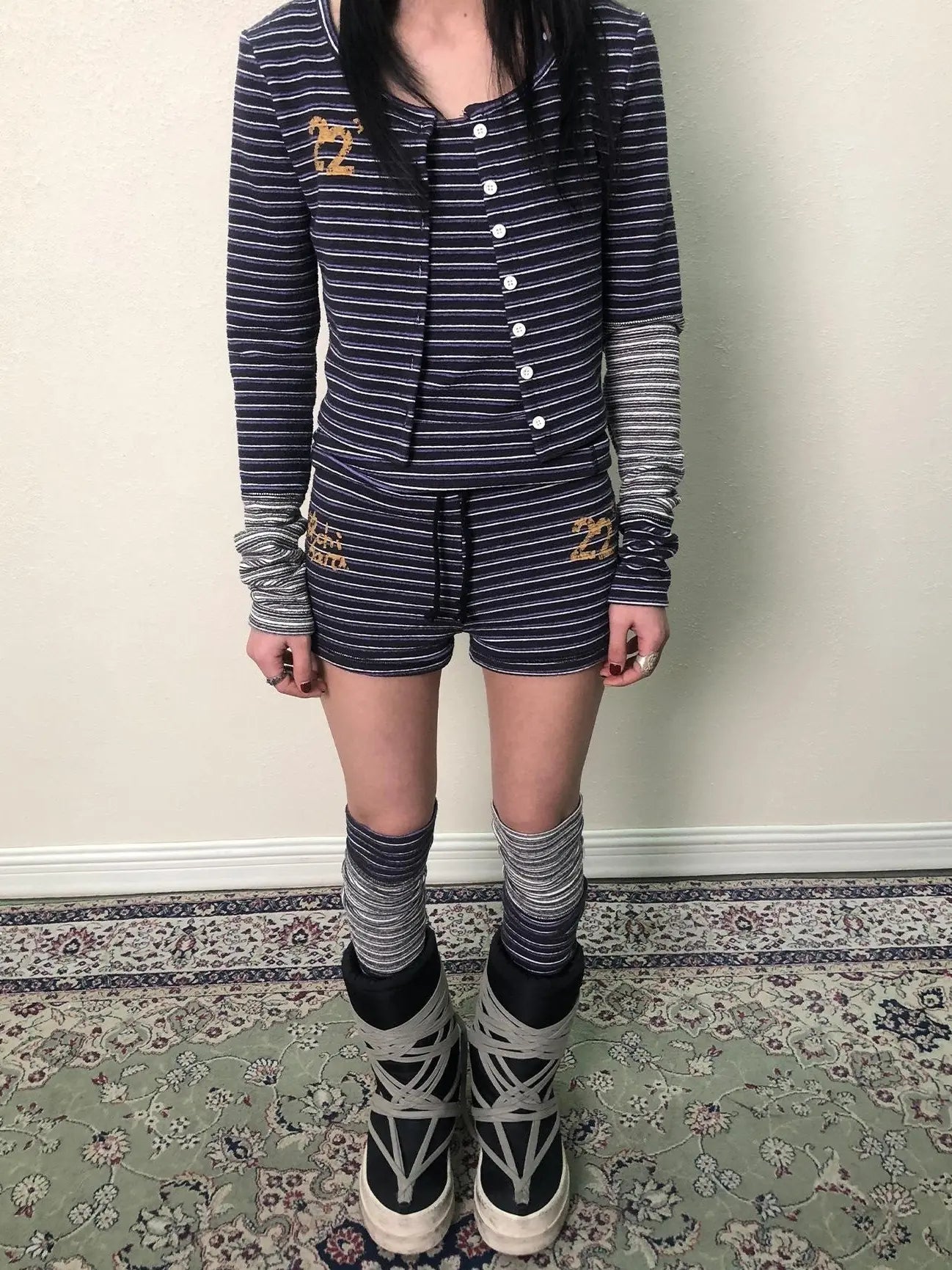 Breton Star-Print Leg Warmers