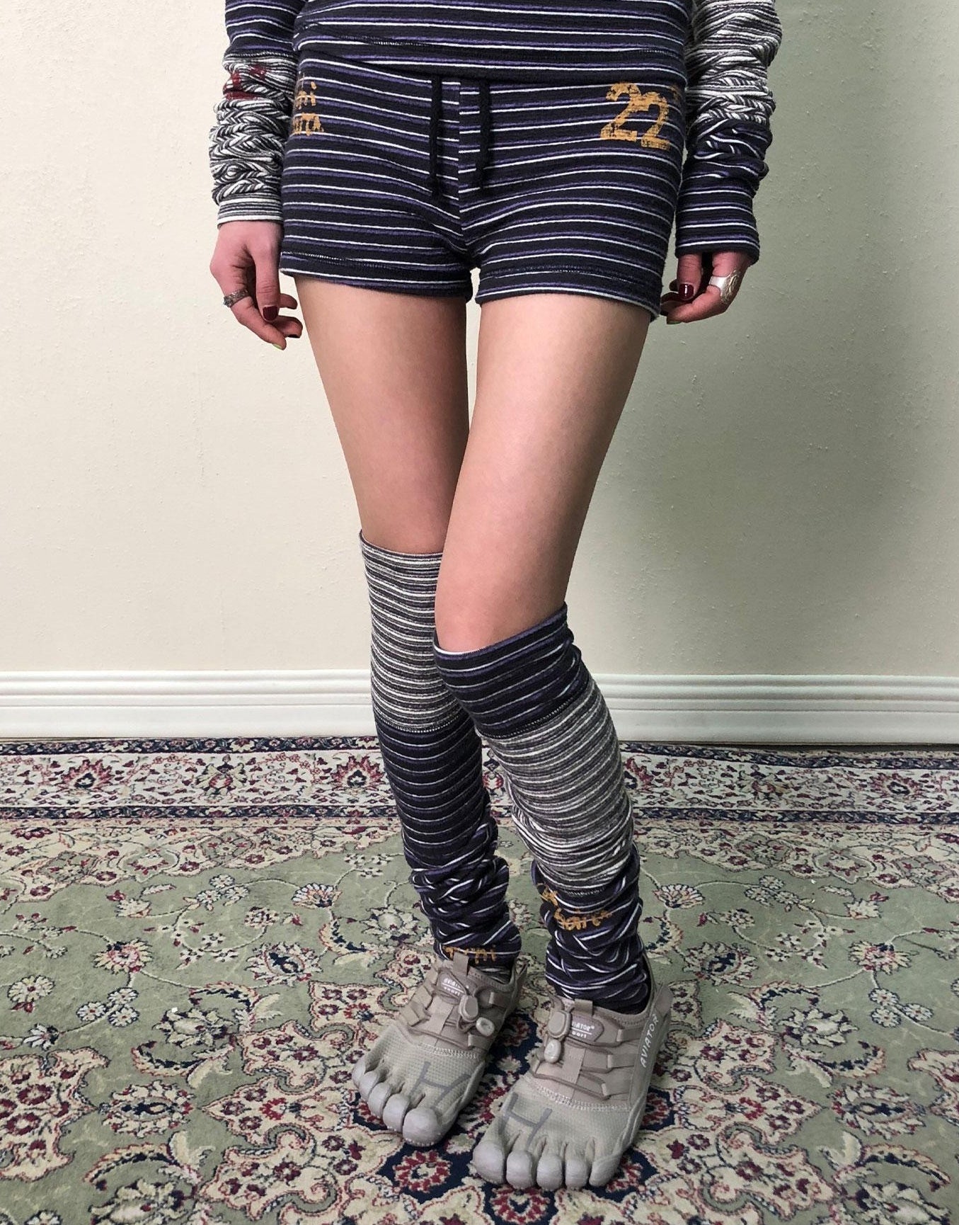 Achihara Breton Star-Print Leg Warmers