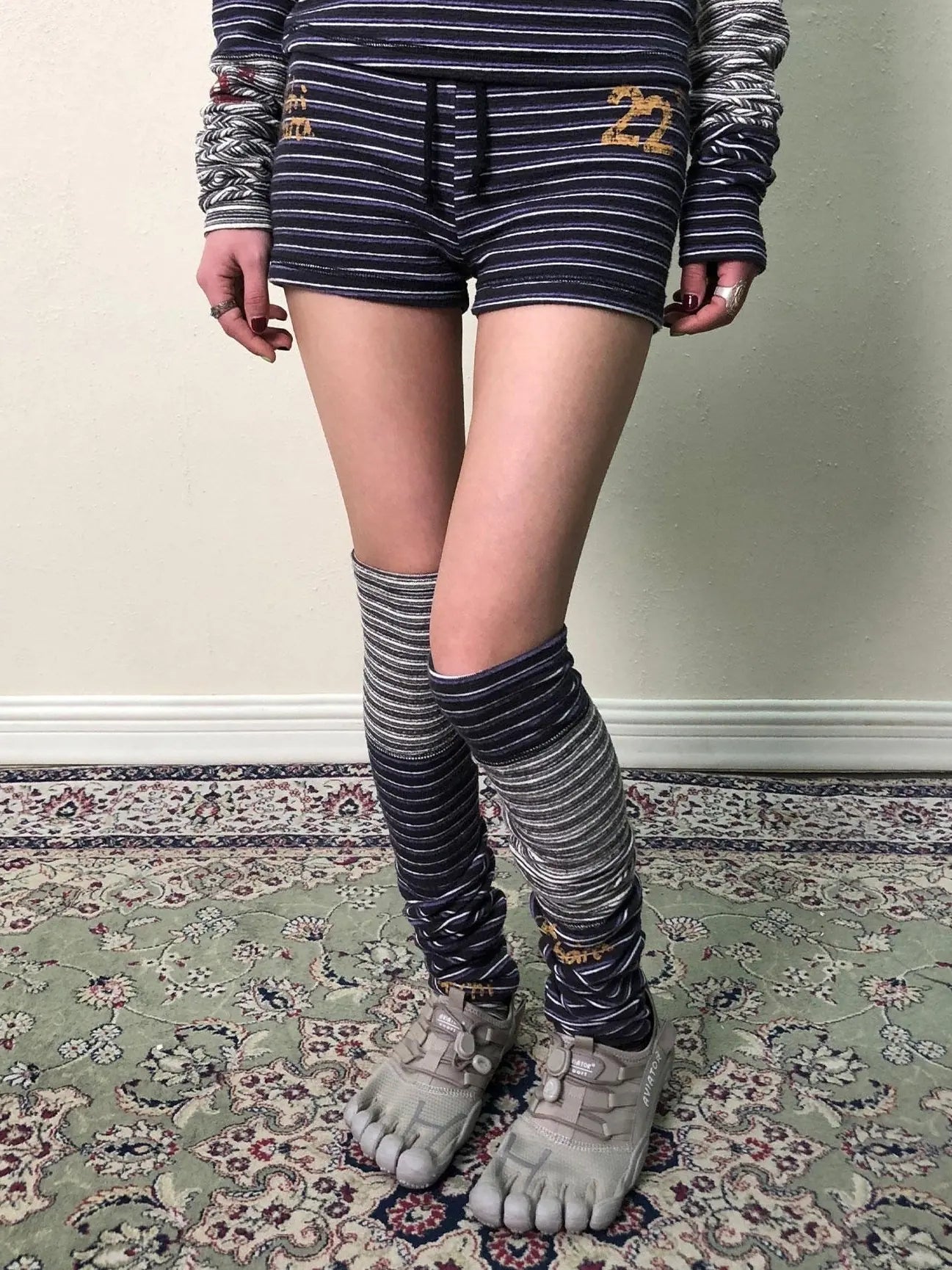 Breton Star-Print Leg Warmers