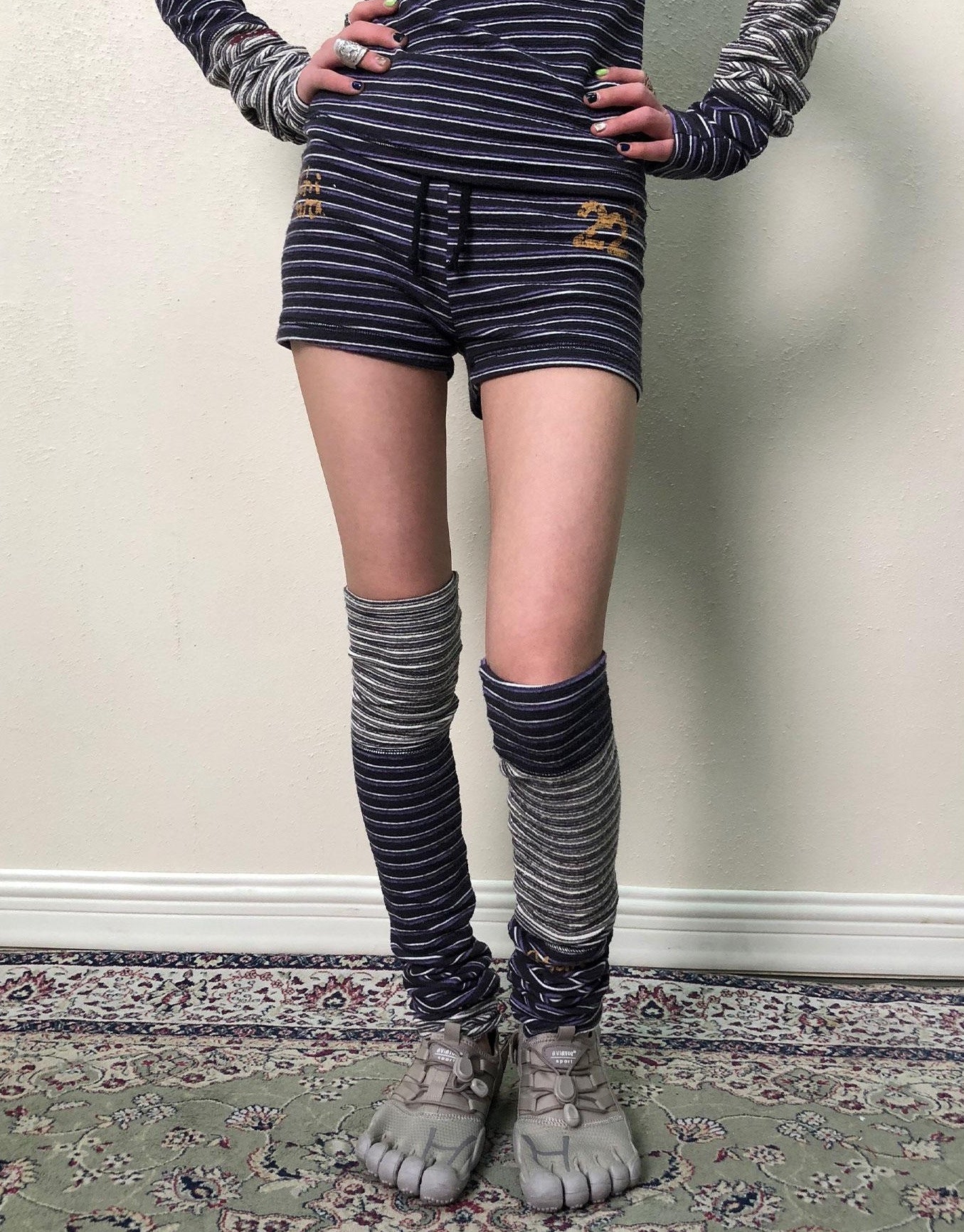 Achihara Breton Star-Print Leg Warmers