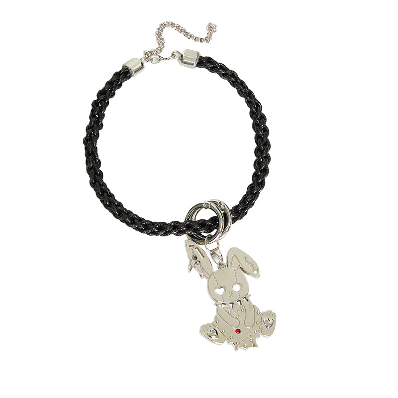 YOSHUYUKI Vintage Gold Rabbit Collar Necklace Detachable Two Tone Metal