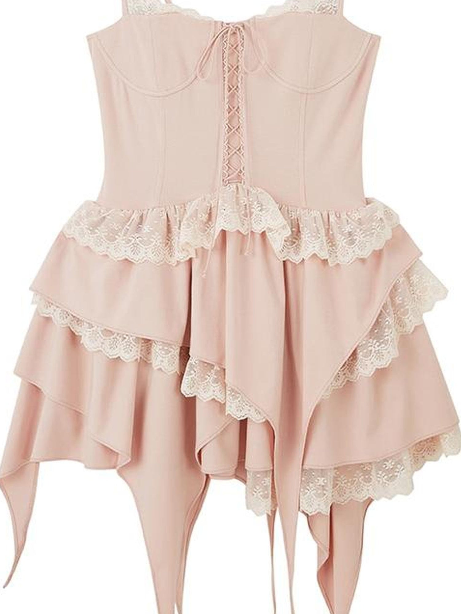 DIDDI MODA Broken Lace Ballet Slip Dress Knit Crop Bolero