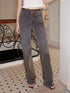 Flared Patchwork Leopard Check Lace Trim Denim With Detachable Skirt