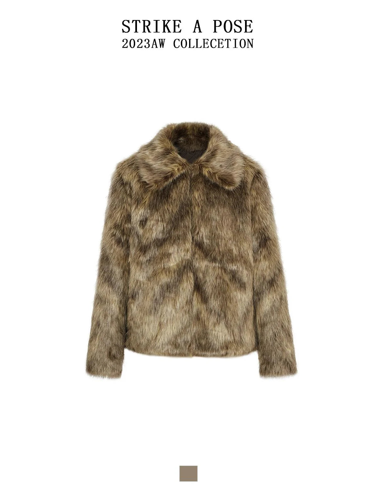 Brown Faux Fur Coat Women&