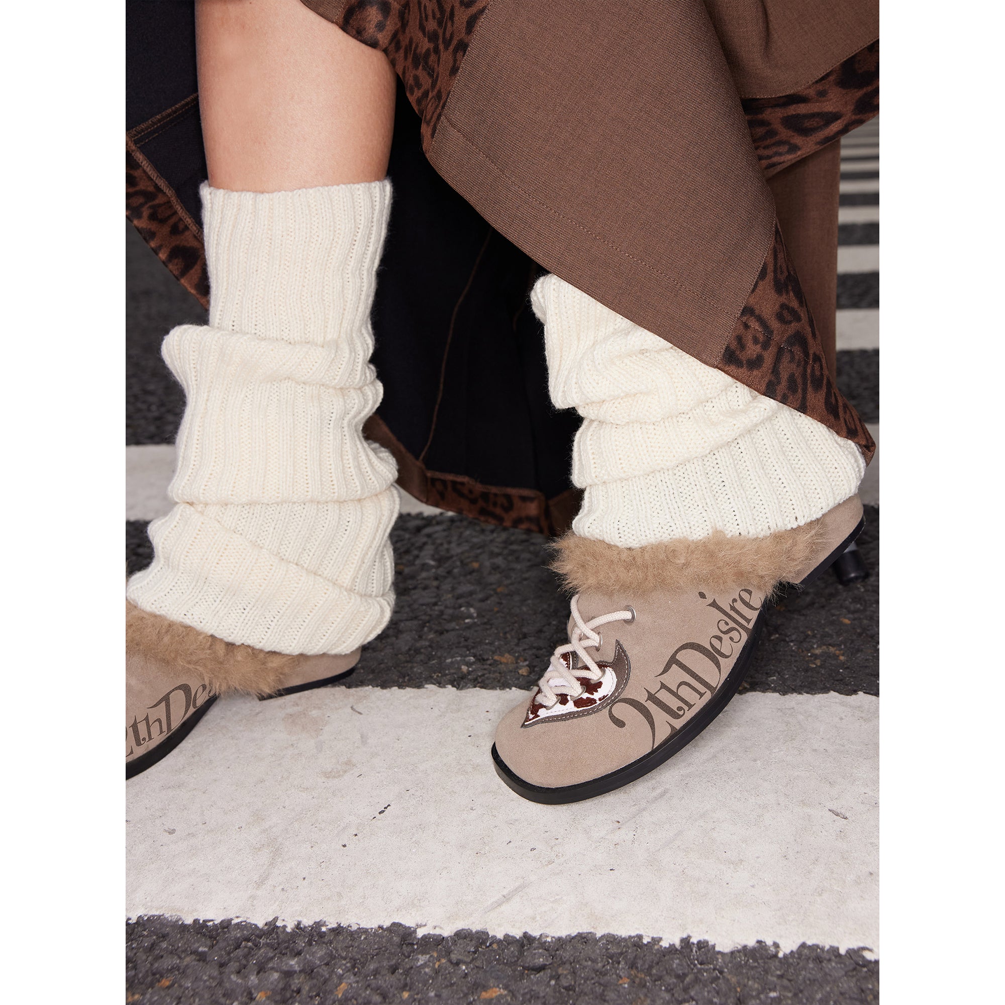 2th Desire Furry Love Letter Suede Platform Birkenstocks