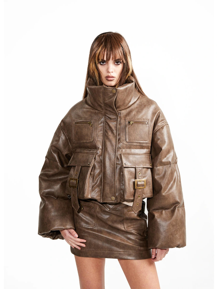 Short Puffer Jacket With 90 White Duck Down Stylish Warm Quilted Coat