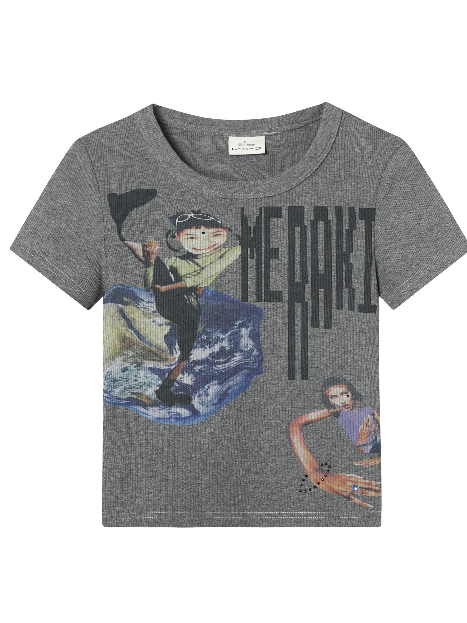 Achihara Cyber Punk Meraki Tee V-neck T-shirt Long-Sleeve
