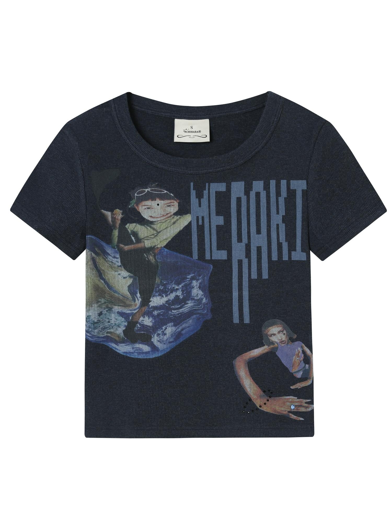 Achihara Cyber Punk Meraki Tee V-neck T-shirt Long-Sleeve