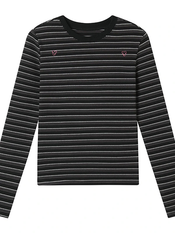 Breton Stripe Long Sleeve Tee With Crab Eater Seal Embroidery