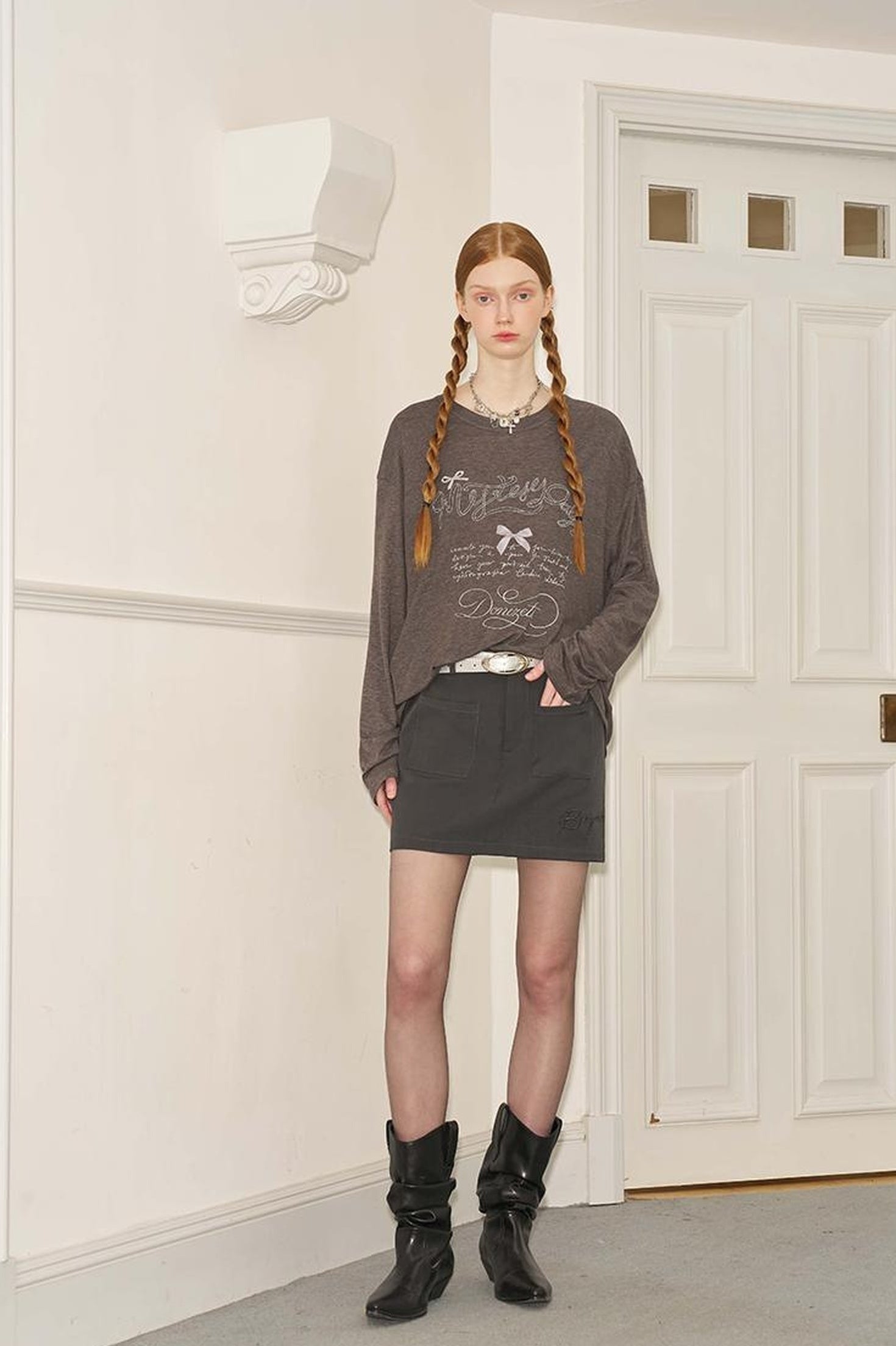 DIDDI MODA Butterfly Bow Silk Print Blouse