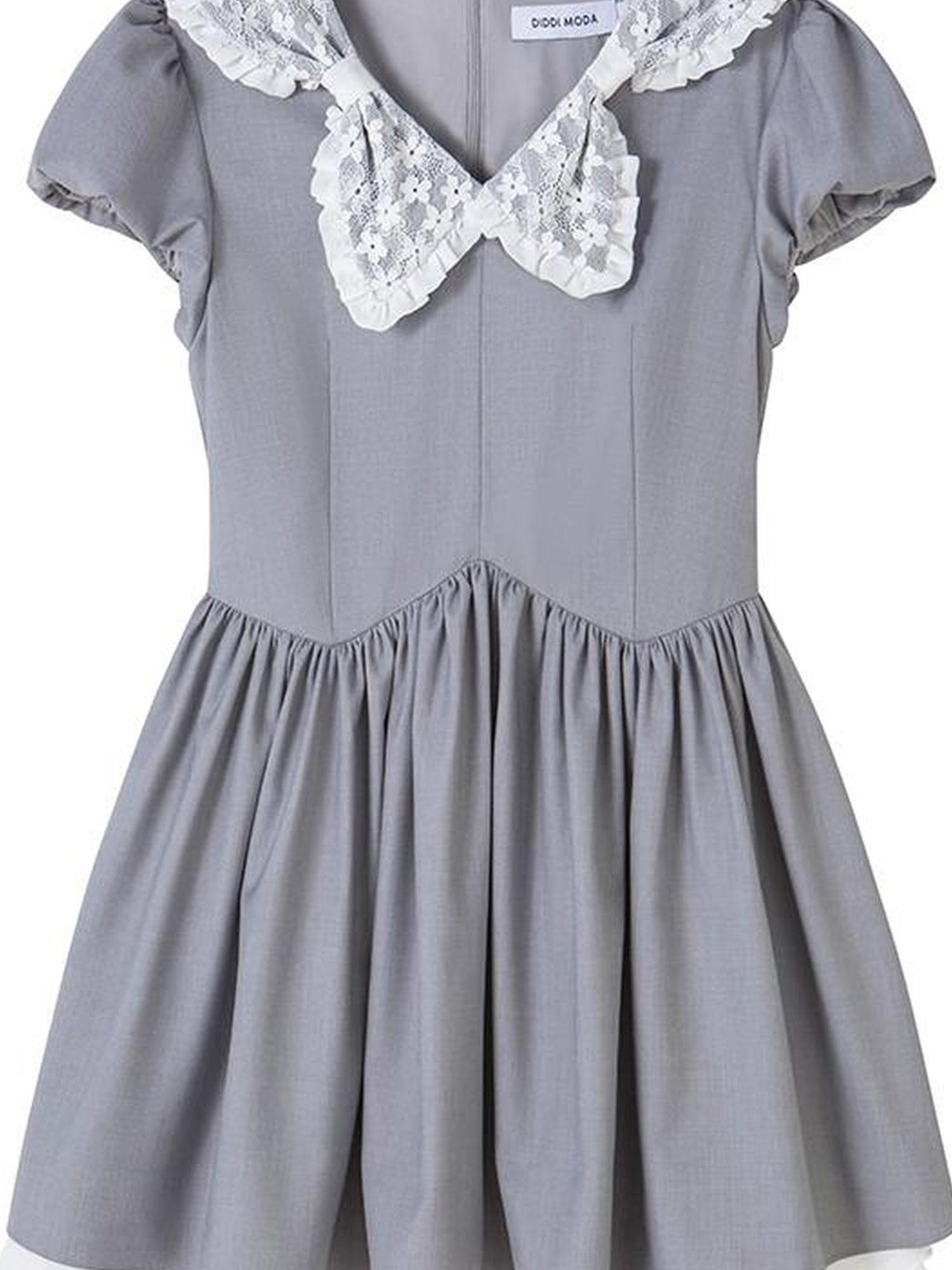 DIDDI MODA Butterfly Bow Waist Defining Gray Mini Dress