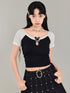 DIDDI MODA Butterfly Cutout Crop Top