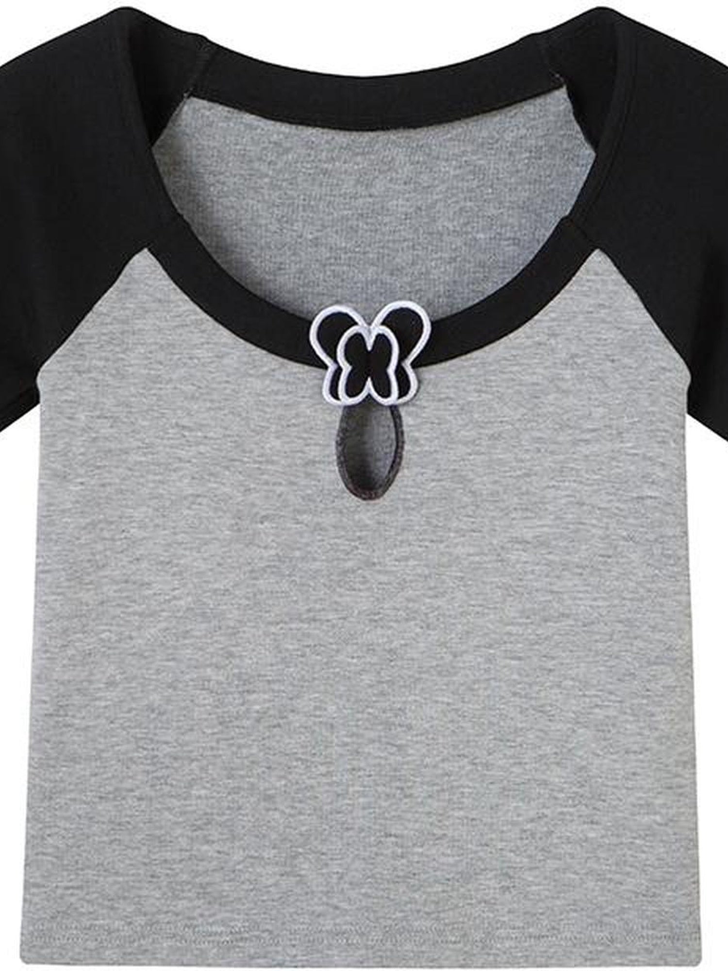 DIDDI MODA Butterfly Cutout Crop Top