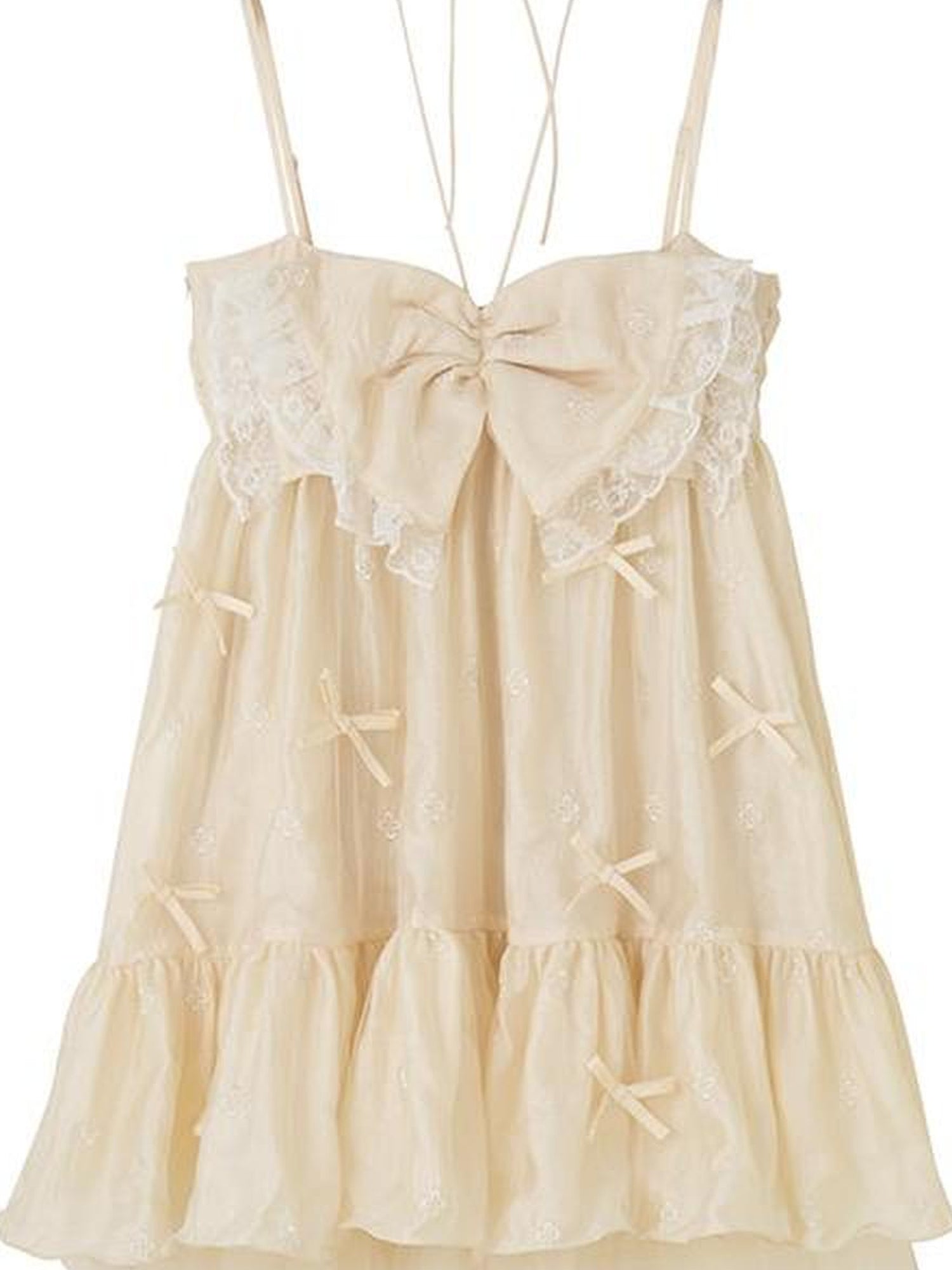 DIDDI MODA Butterfly Lace Bow Mini Dress