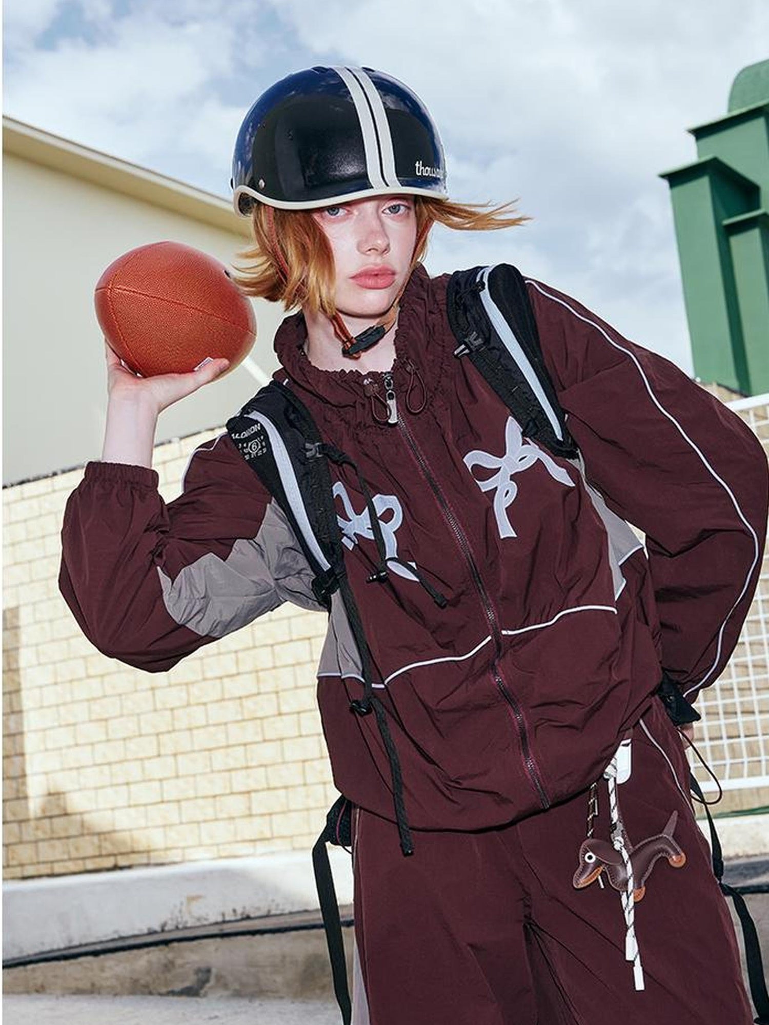 DIDDI MODA Butterfly Patchwork Colorblock Sporty Sunproof Set