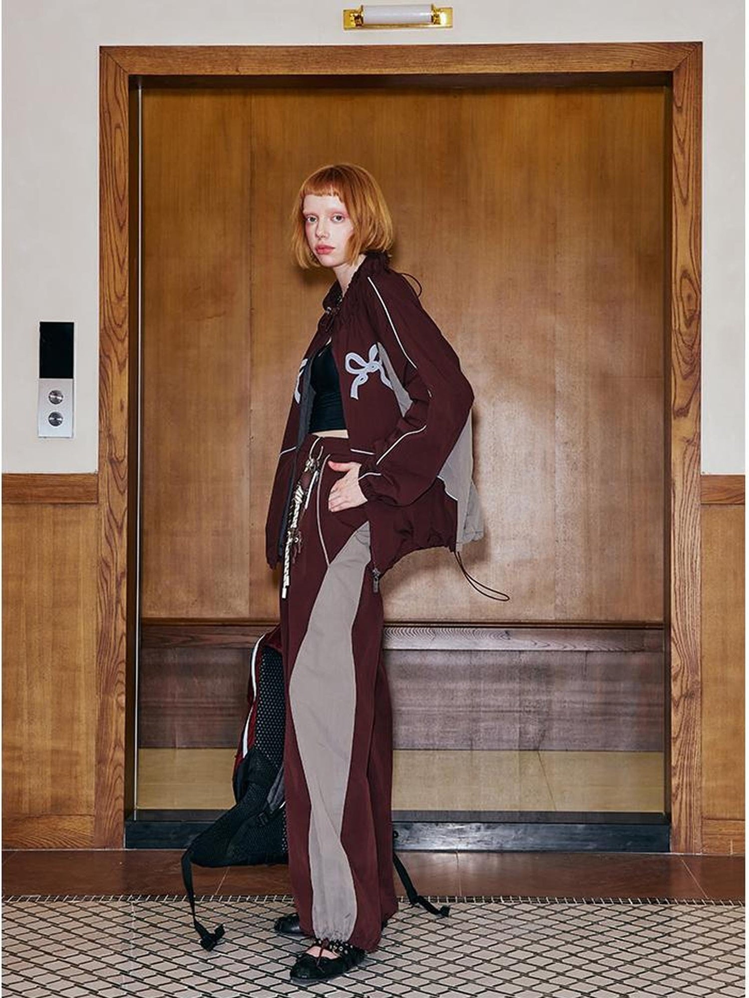 DIDDI MODA Butterfly Patchwork Colorblock Sporty Sunproof Set