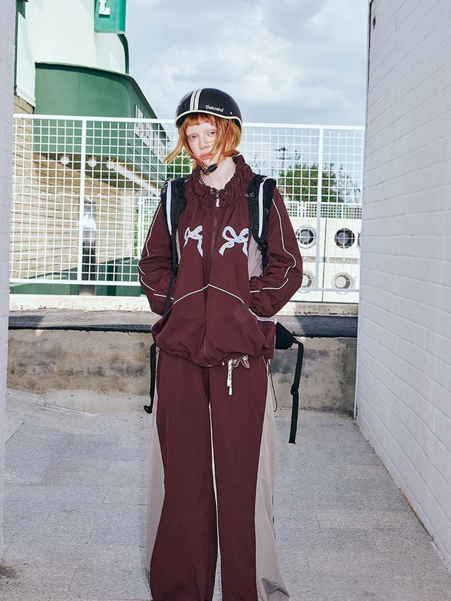 DIDDI MODA Butterfly Patchwork Colorblock Sporty Sunproof Set