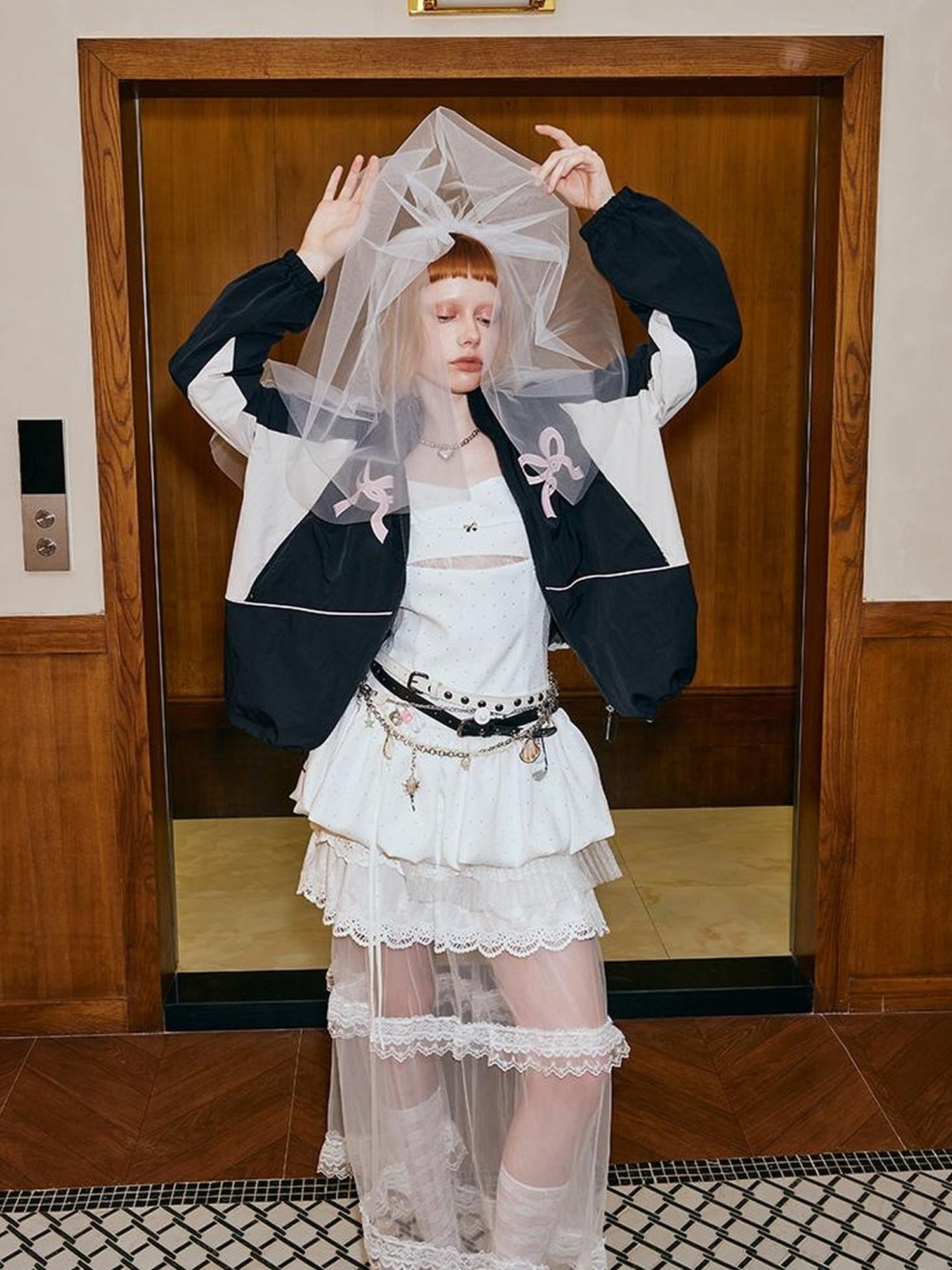 DIDDI MODA Butterfly Patchwork Colorblock Sporty Sunproof Set