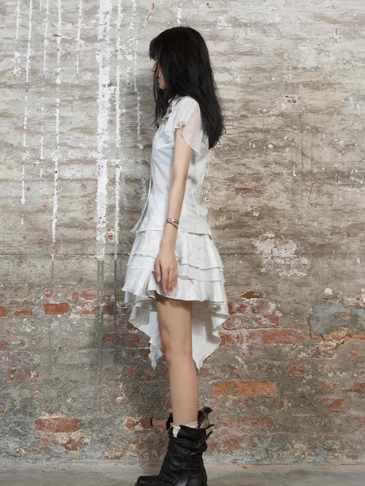 Butterfly Punk Cropped Shirt Street Style