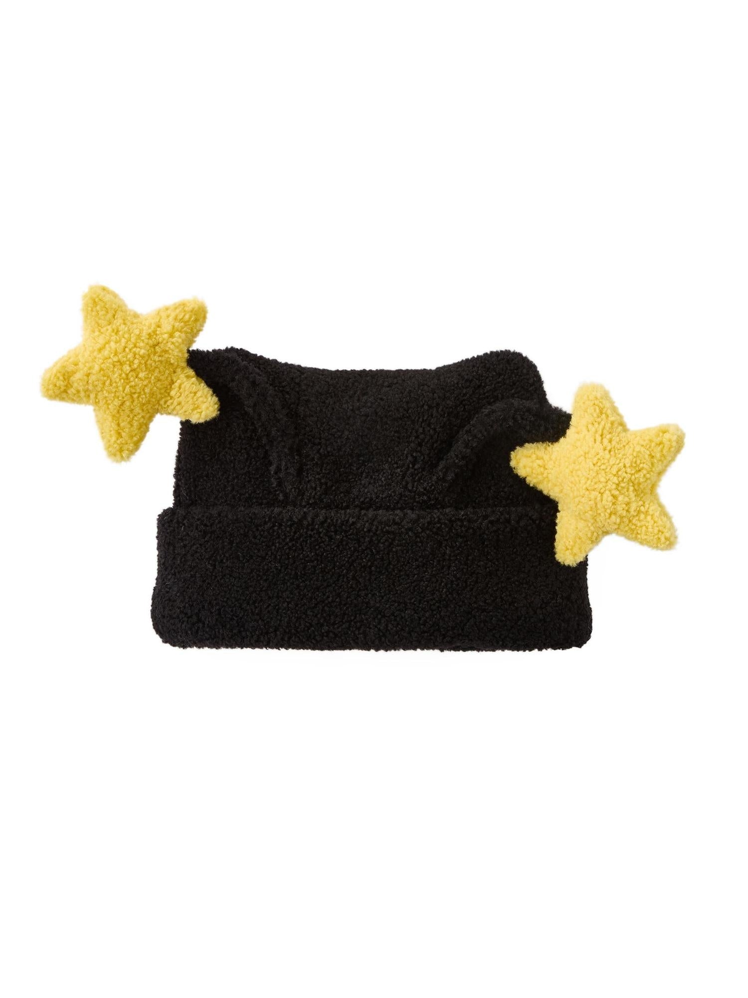 CFIERCE Adorable Star Pattern High Top Nylon Unisex Sweet Cute Black White Hat