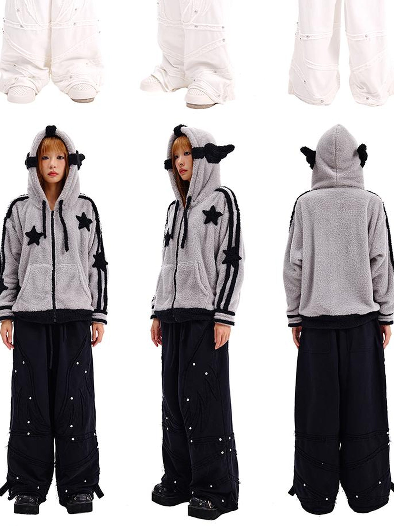 CFIERCE Angelic Contrast Knit Coat
V-Neck
T-Shirt
Long-Sleeve