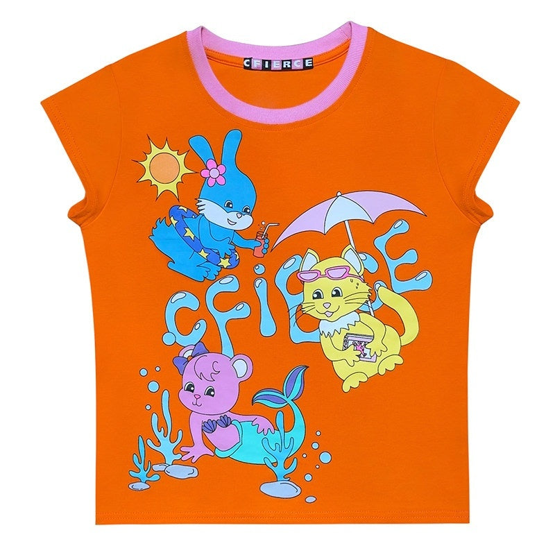 CFIERCE_Animal_Pool_Party_Print_Slim_Short_Sleeve_Women&