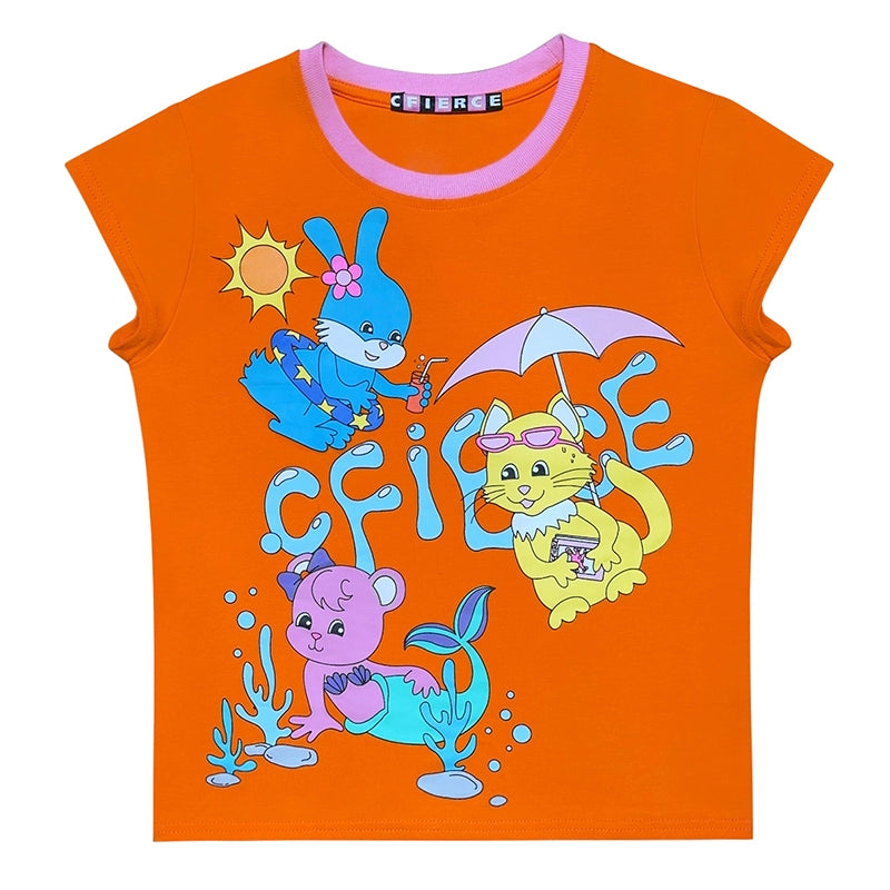 CFIERCE_Animal_Pool_Party_Print_Tee_V_Neck_T_Shirt_Long_Sleeve_MISSTT