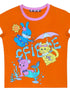 Animal Pool Party Print Tee V Neck T Shirt Long Sleeve