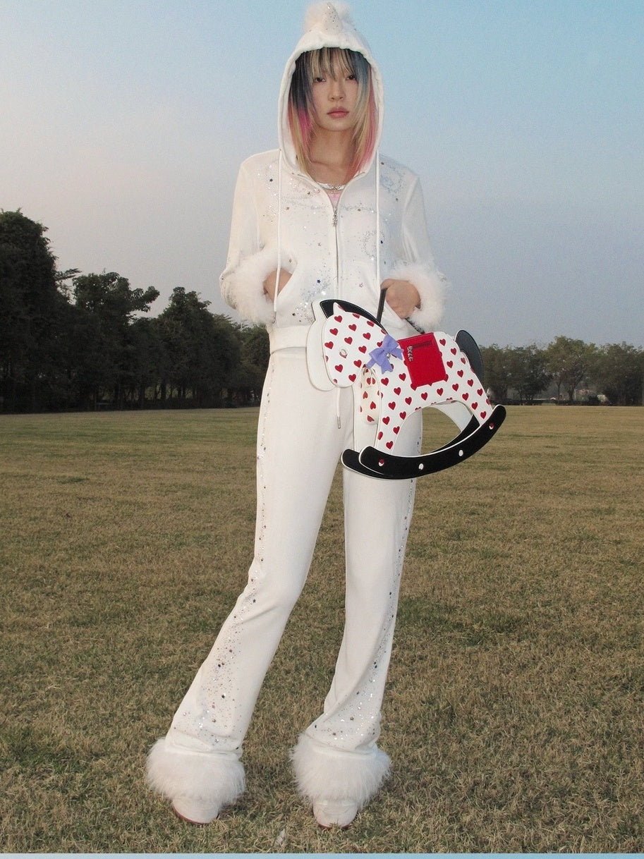 CFIERCE Asymmetric Slim High Waist Straight Leg Original Women Polyester Spandex Pants
