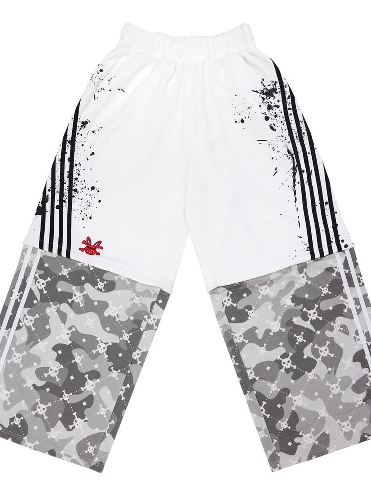CFIERCE Asymmetrical Cotton Cargo Loose Fit Street Women High Waist White Pants