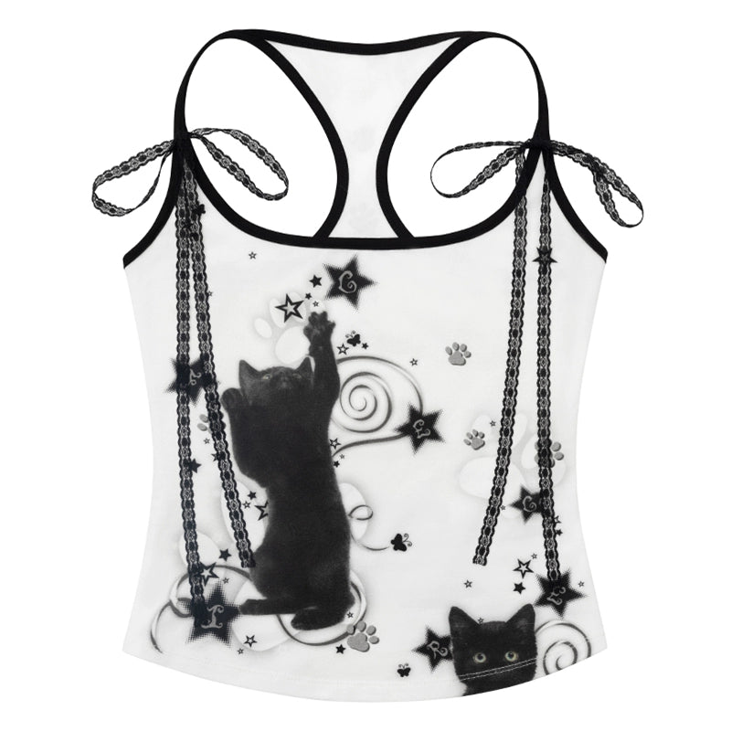 CFIERCE_Black_Cat_Print_Strappy_Tank_Top_MISSTT