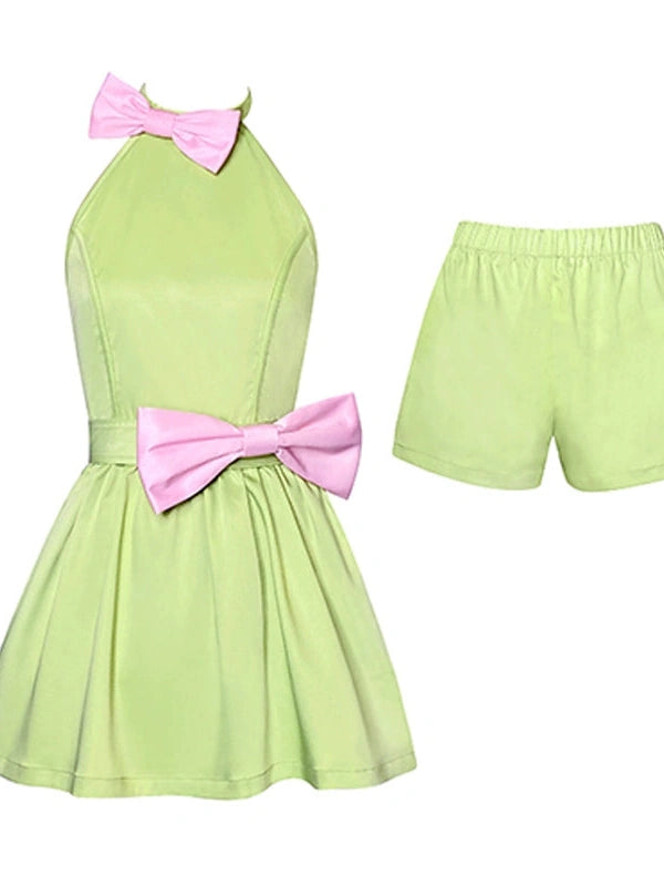 Bow Backless Dress With Detachable Sash
