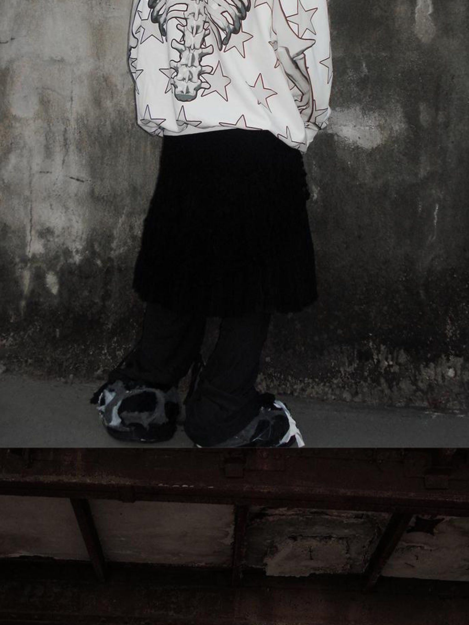 CFIERCE Bow Skull Print Hoodie