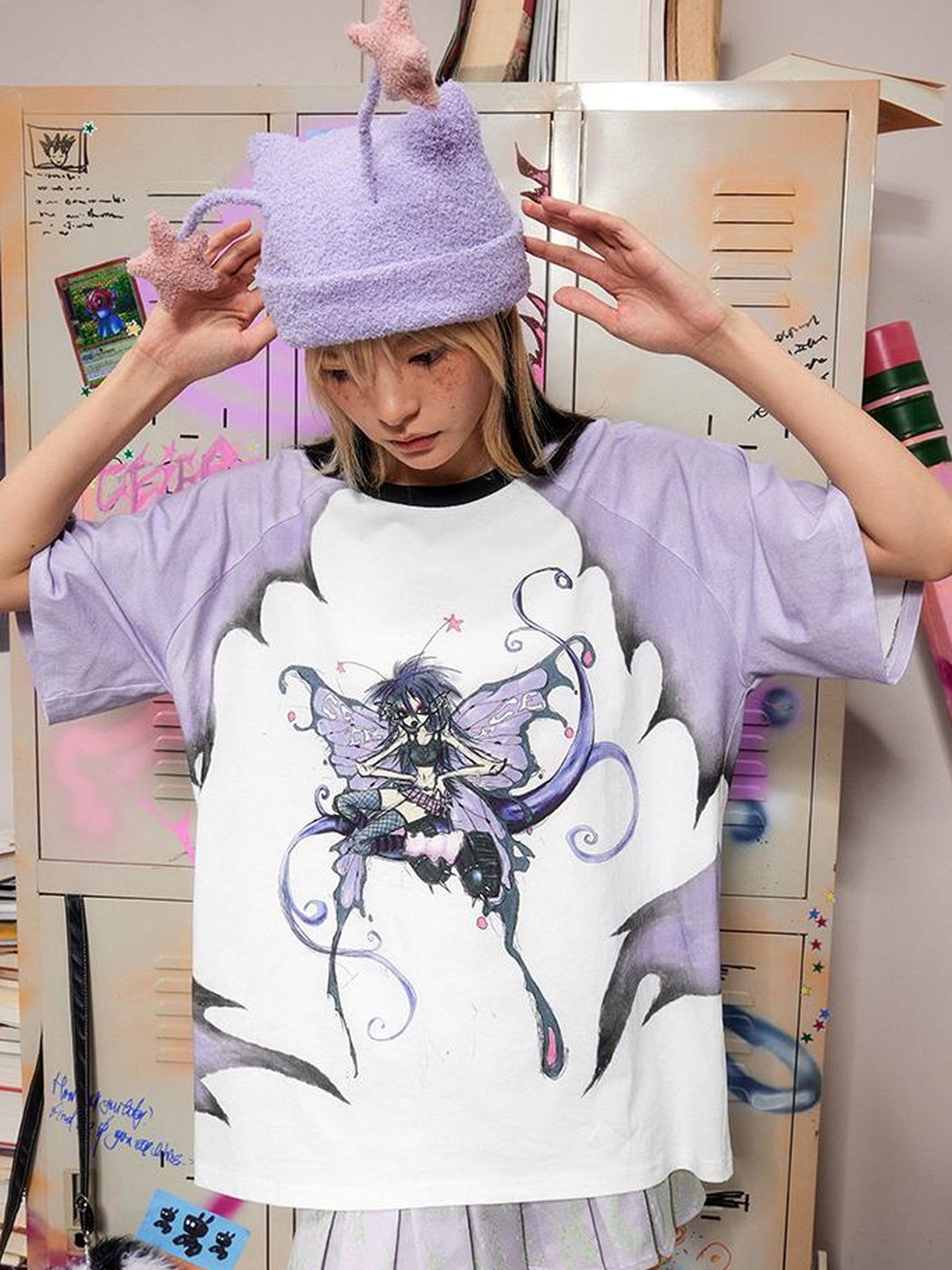 CFIERCE Butterfly Enchantress Print Raglan Tee