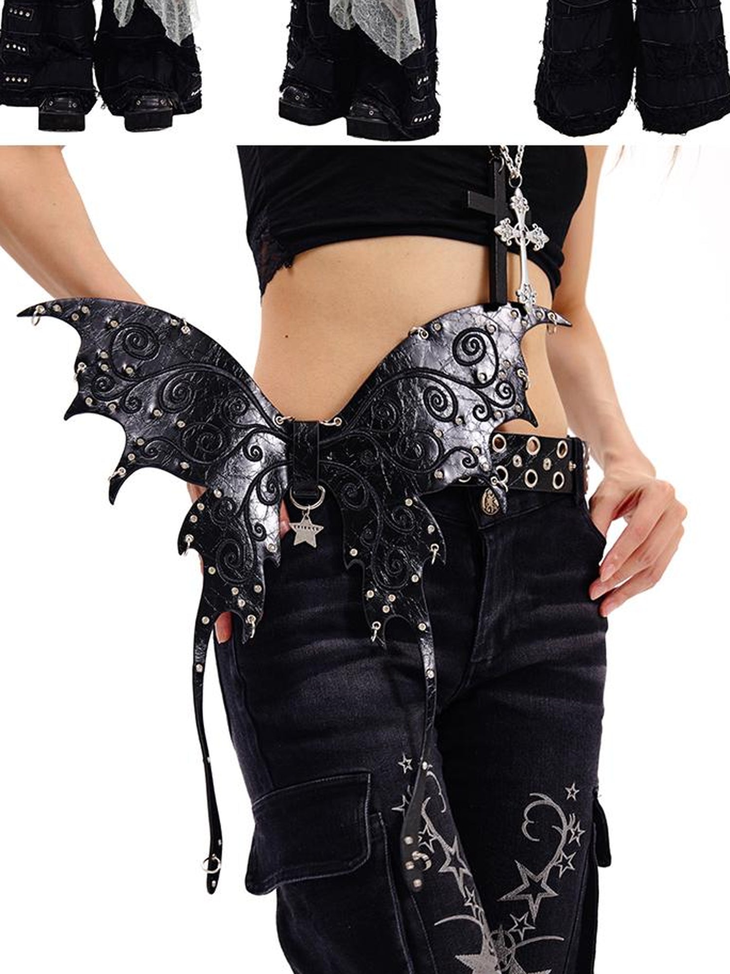 CFIERCE Butterfly Leather Belt
