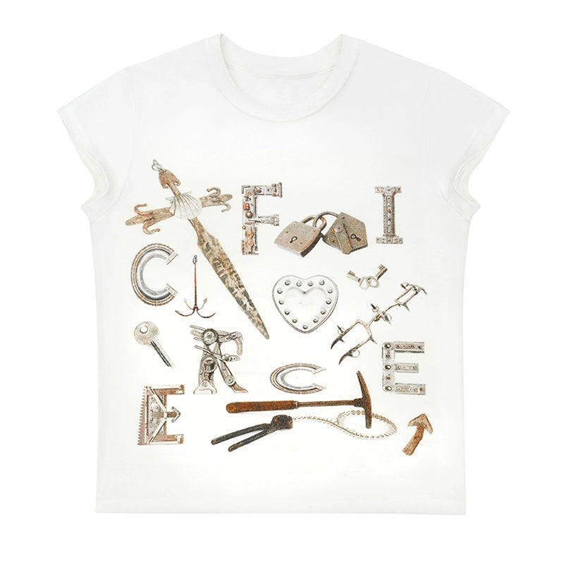 CFIERCE_CFIERCE_Weapon_Print_Tee_Model_Fitting_Care_Guide_V-neck_T-shirt_Long-Sleeve_MISSTT