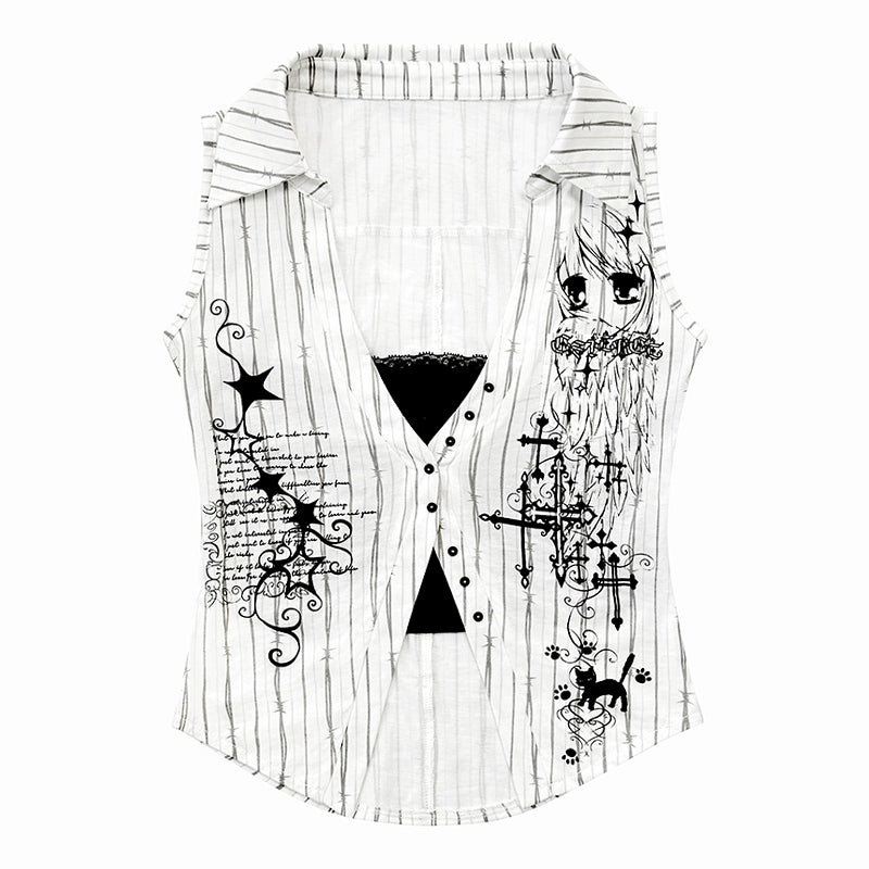 CFIERCE_C_Fierce_Thorn_Stripe_Angel_Graphic_Print_Shirt_Vest_MISSTT