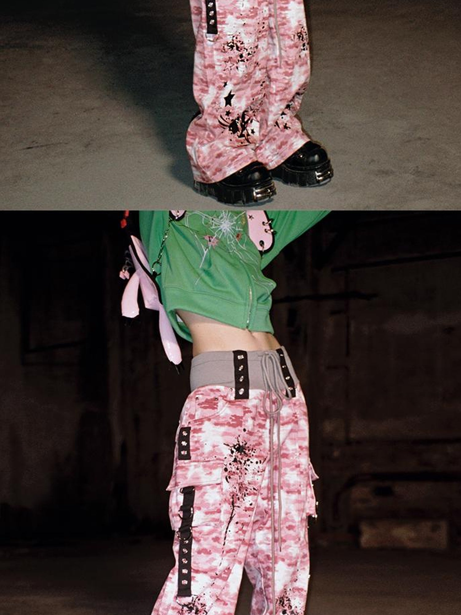 CFIERCE Camouflage Spray Print Denim Jeans
