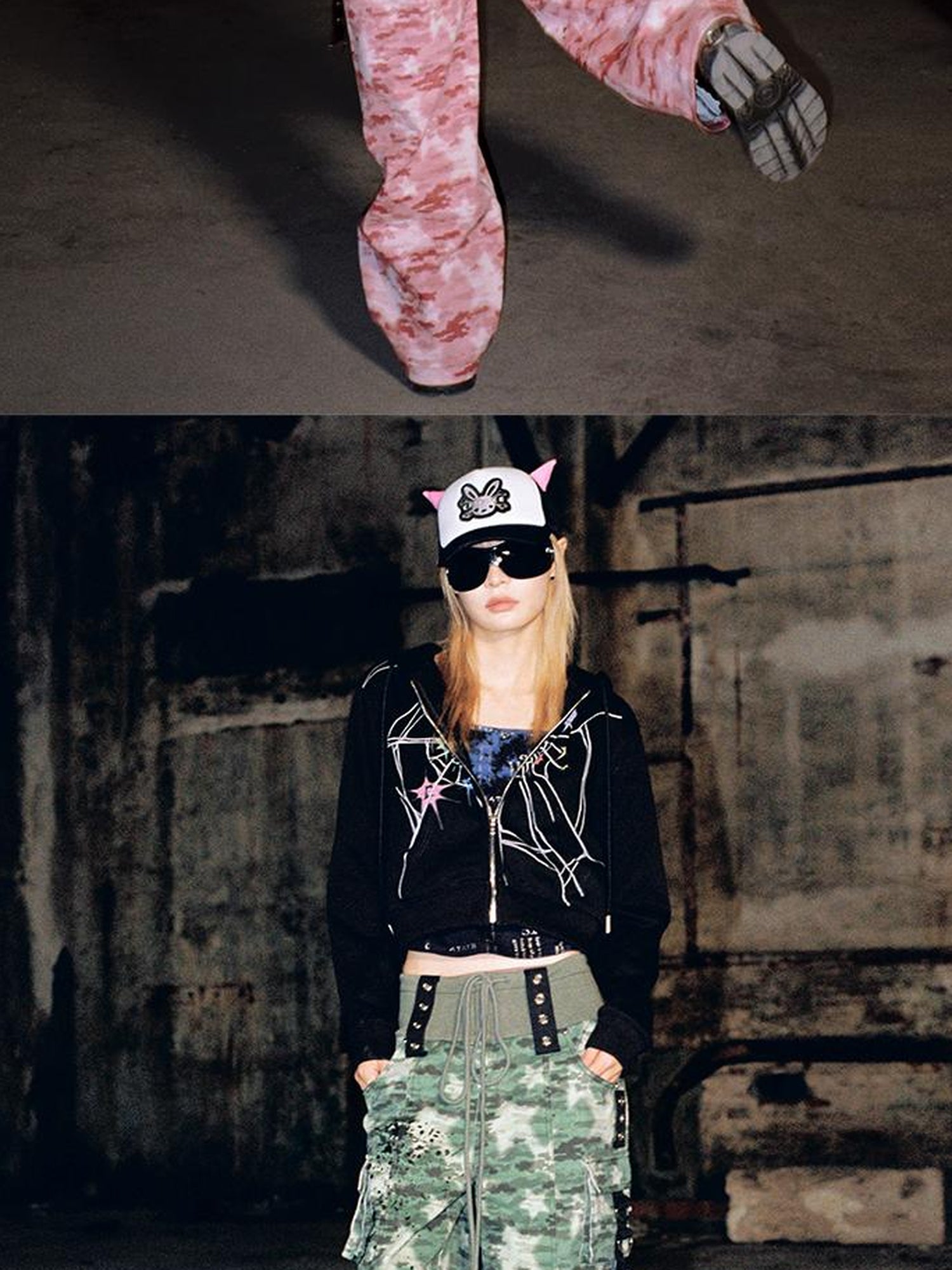 CFIERCE Camouflage Spray Print Denim Jeans