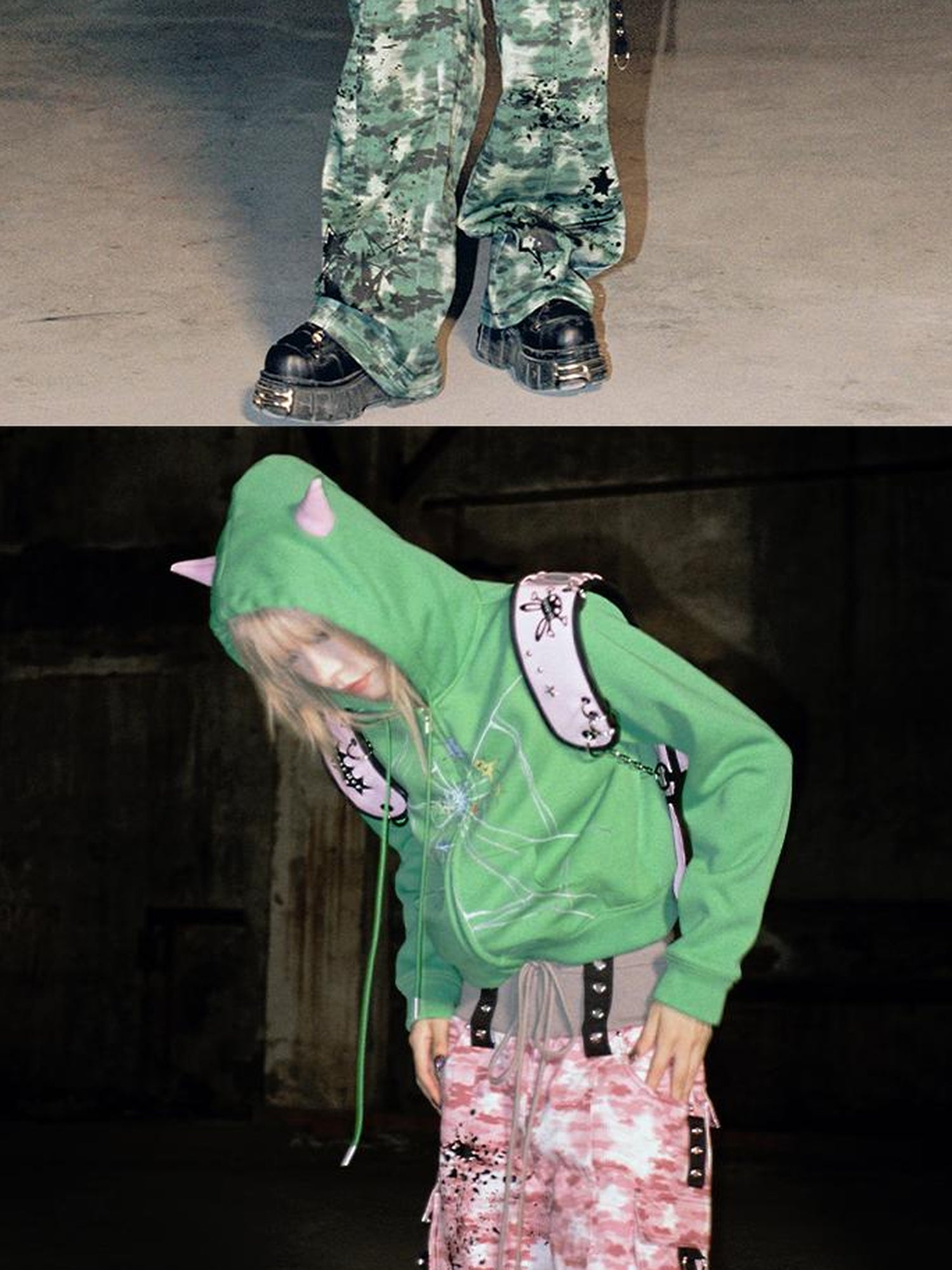 CFIERCE Camouflage Spray Print Denim Jeans